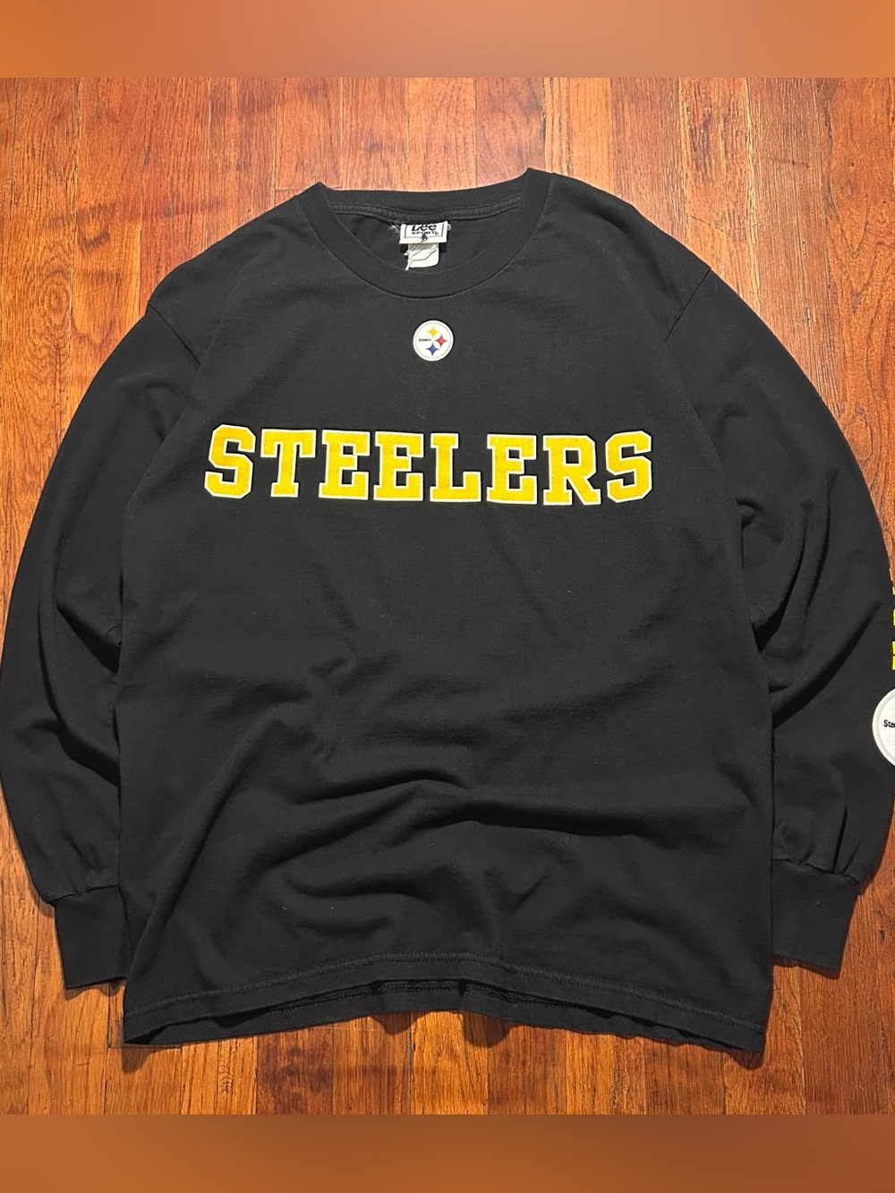 Vintage ‘90s Pittsburgh Steelers Lee Sport NFL Black Graphic Longsleeve Shirt M
